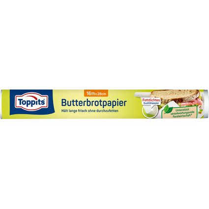 TOPPITS Butterbrotpapier, Breite: 280 mm, Länge: 16 m, weiß