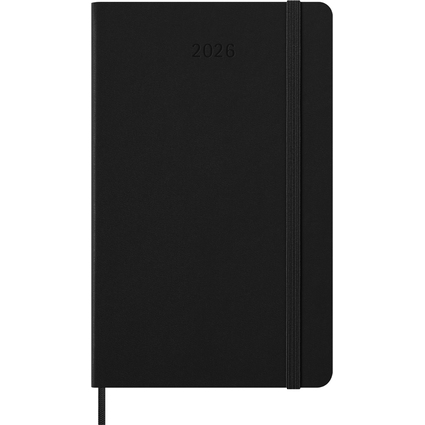 MOLESKINE Buchkalender 2026, Tage, L/A5, Hardcover, schwarz