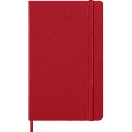 MOLESKINE Buchkalender 2026, Wochen, L/A5, Hardcover,hellrot