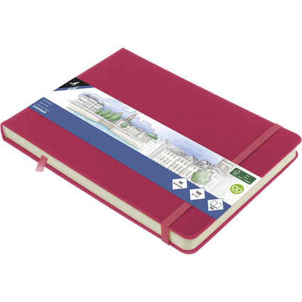 kangaro Skizzenbuch, 80 Blatt, DIN A5 quer, ruby