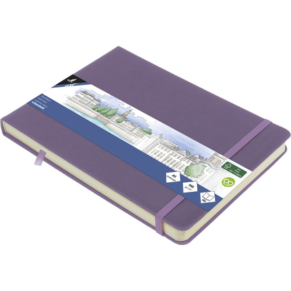 kangaro Skizzenbuch, 80 Blatt, DIN A5 quer, heather purple