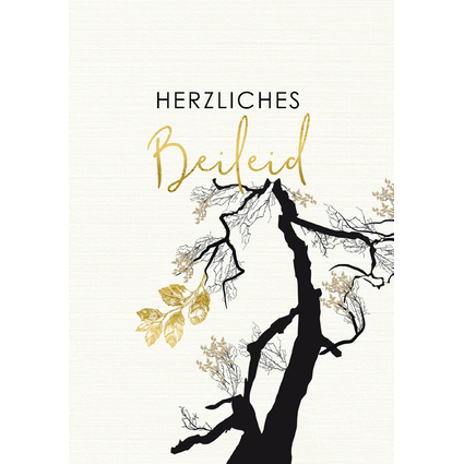 CACTUS Trauerkarte "Baum mit goldenen Blättern"