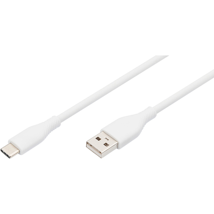 DIGITUS USB 2.0 Silikon-Anschlusskabel, USB-C - USB-A, 0,5 m