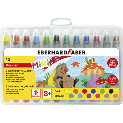 EBERHARD FABER Gelmalstift Basic & Metallic, 12er Etui