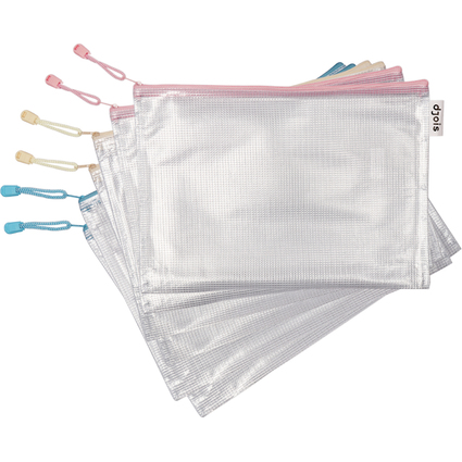 djois Reißverschlusstasche ZIPPER Pastell, DIN A4, PVC