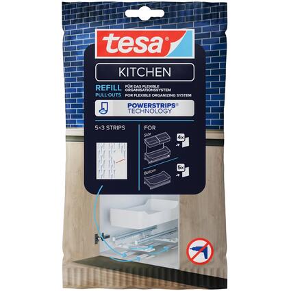 tesa KITCHEN Powerstrips Nachfllset fr Schrankauszge