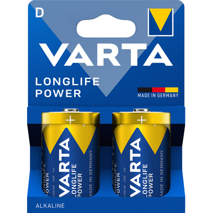 VARTA Alkaline Batterie Longlife Power, Mono (D), 2er