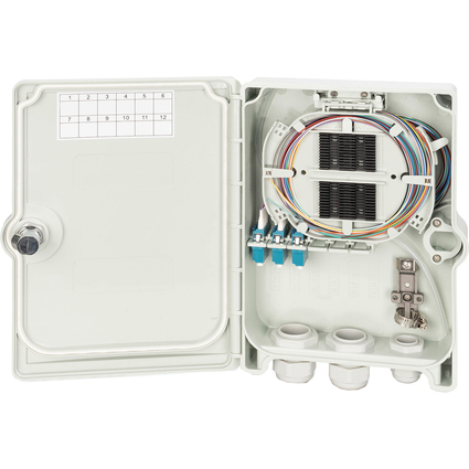 DIGITUS FTTH/FTTB-Anschlussgehuse, 12x LC/PC, bestckt