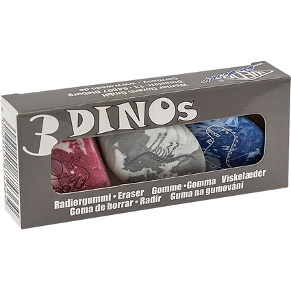WEDO Kunststoff-Radierer Steine "DINOs", 3er Set