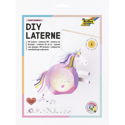 folia Laternen-Bastelset SWEET RAINBOW, irisierend-pink