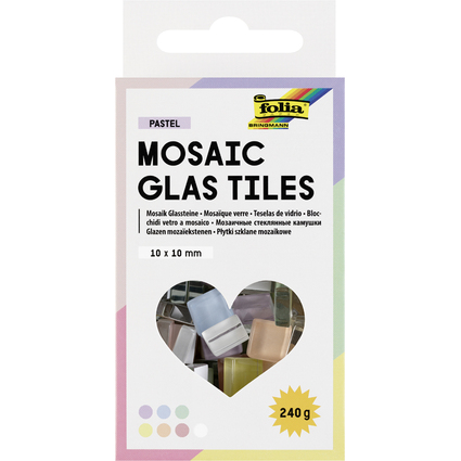 folia Mosaik-Glassteine PASTELL, 10 x 10 mm