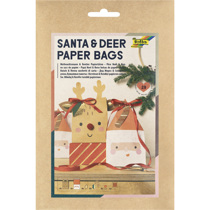 folia Weihnachts-Geschenktten-Bastelset "Santa & Deer"