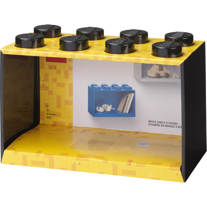 LEGO Bausteinregal BRICK SHELF 8, Breite: 318 mm, schwarz
