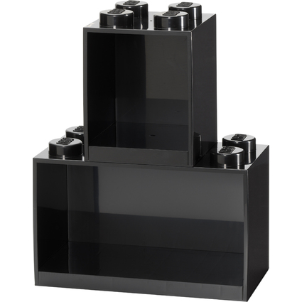 LEGO Bausteinregal-Set BRICK SHELF, 2-teilig, schwarz