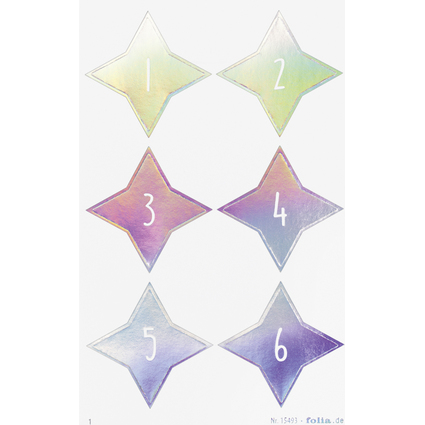 folia Adventskalender-Sticker "SPARKS IRIDESCENT"