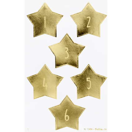folia Adventskalender-Sticker "STARS GOLD"