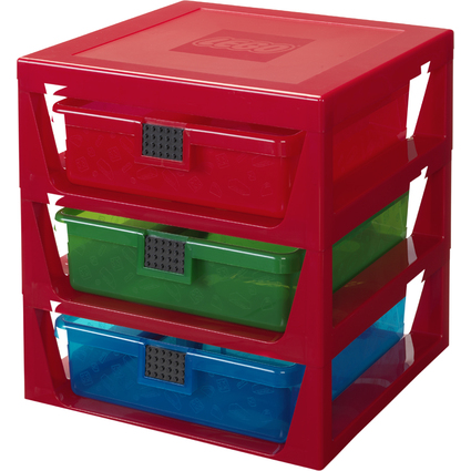 LEGO Schubladenbox 3-DRAWER STORAGE RACK, 3 Schbe, rot