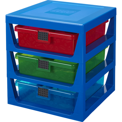 LEGO Schubladenbox 3-DRAWER STORAGE RACK, 3 Schbe, blau