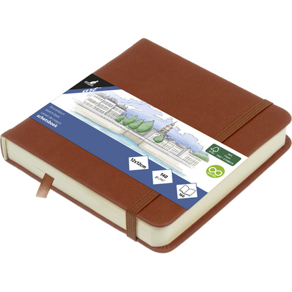 kangaro Skizzenbuch, 80 Blatt, 120 x 120 mm, cognac