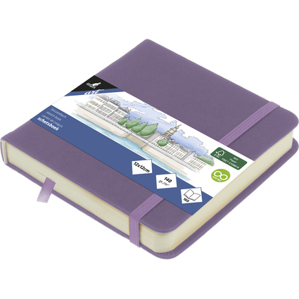 kangaro Skizzenbuch, 80 Blatt, 120 x 120 mm, heather purple