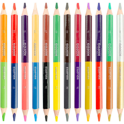 Kores Buntstifte Kolores JUMBO DUO, 12er Karton-Etui