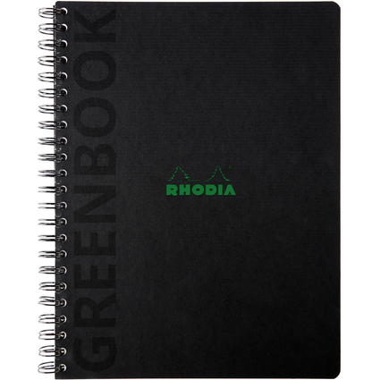 RHODIA Collegeblock GREENBOOK, DIN A4+, kariert, schwarz