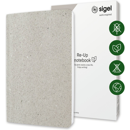 sigel Notizbuch Re-Up, DIN A5, kariert, kalkwei