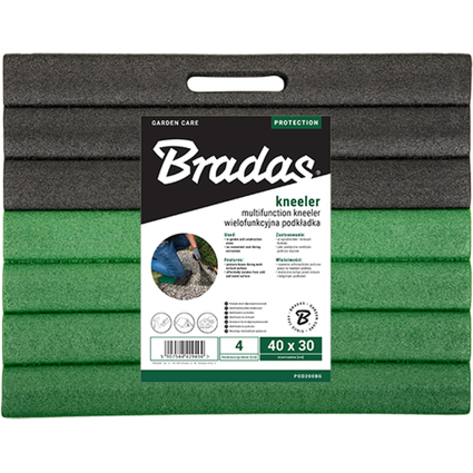 Bradas Kniebrett, (B)400 x (T)300 x (H)40 mm, schwarz/grn