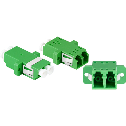 LogiLink LWL Kupplung-Set, 2 x LC Duplex, mit Flansch, grn