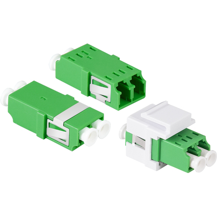 LogiLink LWL Kupplung-Set, 2 x LC Duplex, ohne Flansch, grn