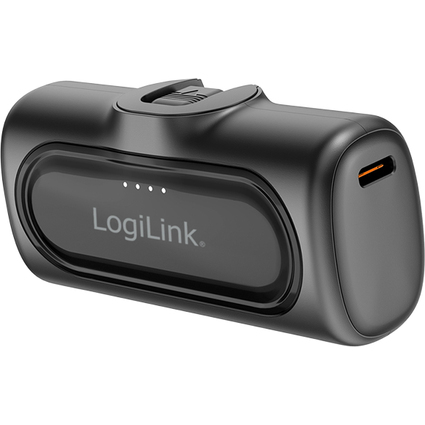 LogiLink Powerbank, 5.000 mAh, 2x USB-C, schwarz