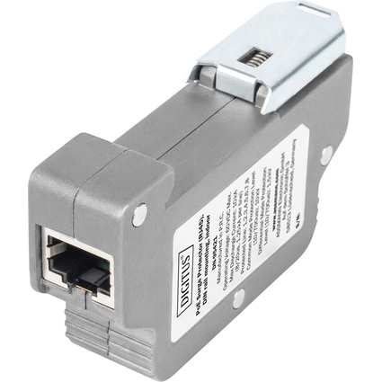 DIGITUS PoE berspannungsschutz (RJ45), DIN-Schienenmontage