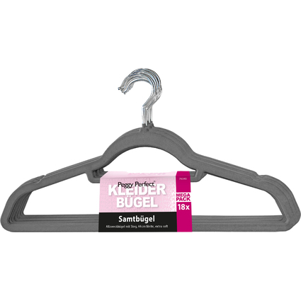 Peggy Perfect Kleiderbgel "Samtbgel" mit Steg, 18er Pack