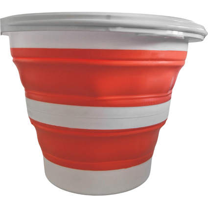Linden Berg Eimer, faltbar, rund, 10 Liter, orange/wei