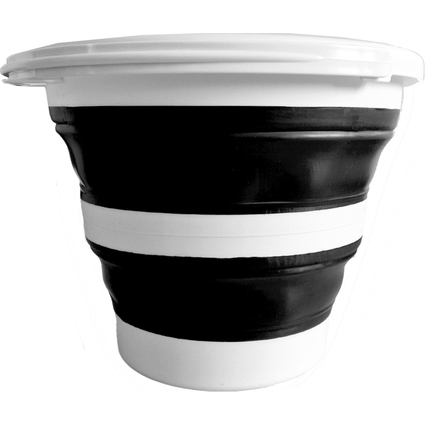 Linden Berg Eimer, faltbar, rund, 10 Liter, schwarz/wei