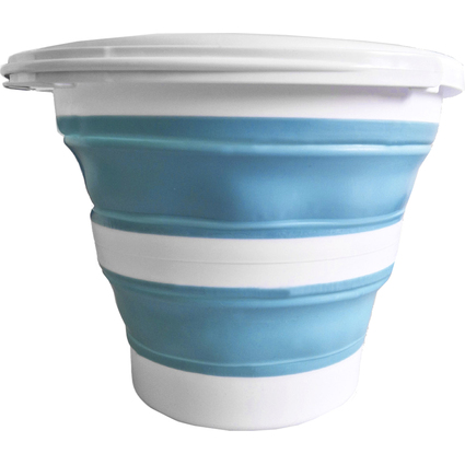 Linden Berg Eimer, faltbar, rund, 10 Liter, blau/wei