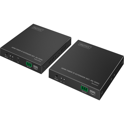 DIGITUS 4K HDMI IP Extender Set, 4K/60Hz, 300 m / 40 km