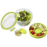 emsa salatbox CLIP & GO, 1,0 Liter, transparent / grn