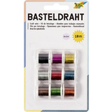 folia Basteldraht-Set, 9 spulen  2m, farbig sortiert