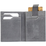 PRIDE&SOUL Kreditkartenbrse RFID, aus Leder, grau