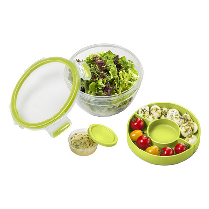 emsa Salatbox CLIP & GO, 1,0 Liter, transparent / grn