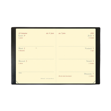 QUO VADIS Agenda de poche MINIWEEK, 2026, Impala noir