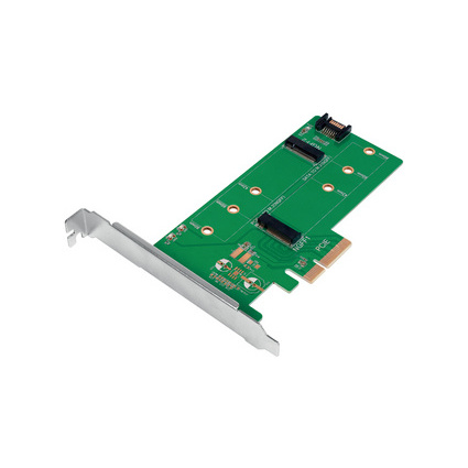 LogiLink Dual M.2 PCI-Express Karte fr SATA & PCIe SATA SSD