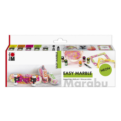 Marabu Marmorierfarbe "easy marble", Set NEON