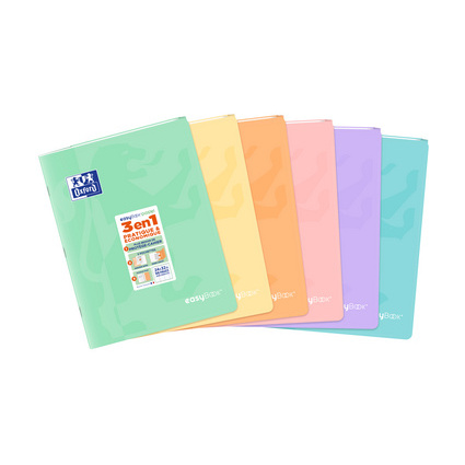Oxford Cahier piqre EasyBOOK Pastel, 240 x 320 mm, assorti