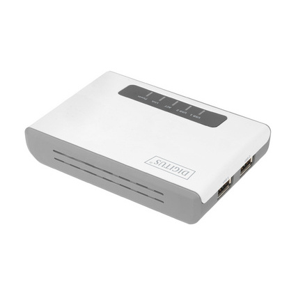 DIGITUS 2-Port USB 2.0 Wireless Multifunction Network Server