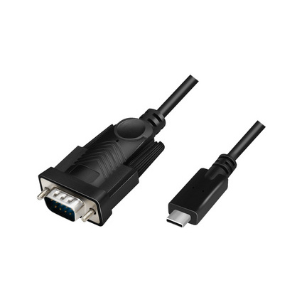 LogiLink USB-C - RS232 Adapterkabel, 1,2 m, schwarz