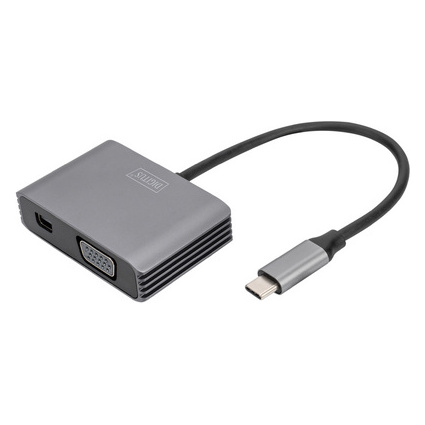 DIGITUS USB-C 4K 2in1 Mini DisplayPort + VGA Grafik-Adapter