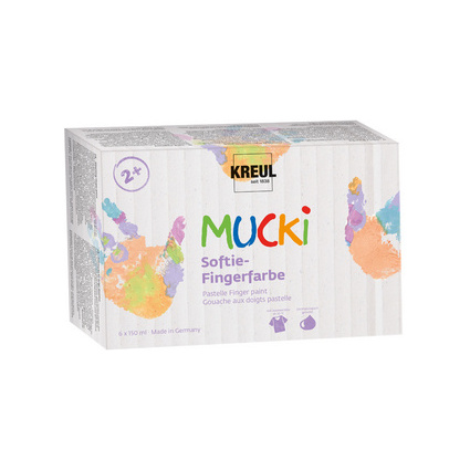 KREUL Softie-Fingerfarbe "MUCKI", 150 ml, 6er-Set
