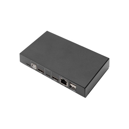 DIGITUS KVM Switch, 2-Port, USB-C, 4K30Hz, Netzwerk